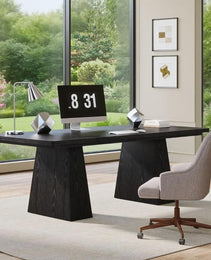 63-Inch Executive Desk, Large Office Computer Desk With Double Pedestal, Modern Simple Workstations Writing Table Conference Table