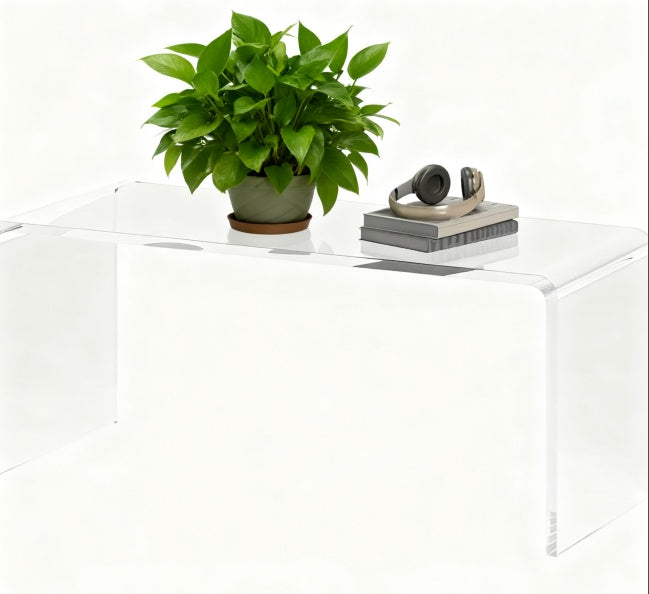 Coffee Table, 39inch Acrylic Long Rectangle Tea Table , Clear