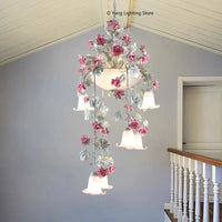 Garden Verlichting Glans Originaliteit Cafe Art Deco Bloemen Kroonluchter Trap Lamp Hanglamp Led Hanglamp Including Light Bulbs