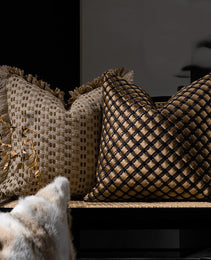 Woven Throw Pillows In Sofa Living Room