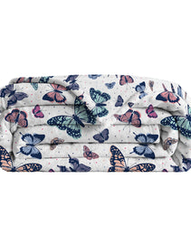 Garden Purple Butterfly Flannel Throw Blanket Soft Blankets And Throws Lightweight Plush Butterflies Lovers Gifts For Women Kids Girls