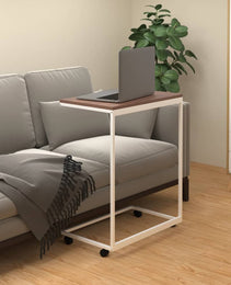 Side table with wheels 55x wood composite