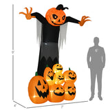 9ft Halloween Inflatables Outdoor Decorations, Pumpkin Ghost With Pumpkin Patch, Outdoor Giant Blow Up Yard Decor With Build-in LED For Garden, Lawn, Party, Holiday - CJDS - FC