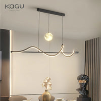 Modern LED Pendant Light White/Black Long Line Pendant Light For Restaurant Study Kitchen Office Coffee Home Decoration Luxury