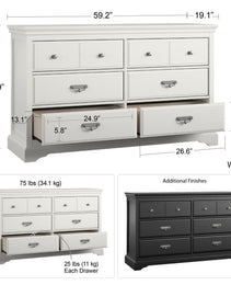 Bristol 6 Drawer Dresser