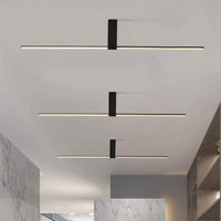 Minimalist Long Ceiling Lamps for Dining Room Office Aisle Clothes Shop Lighting Line Ceiling Light 120cm 90cm Gold Black White