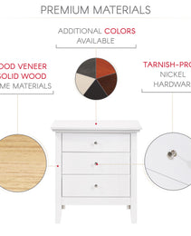 Elegant White Casual Nightstand
