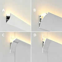 Ceiling LED Up Down Glow Aluminum Profile Linear Lamp Wall Washer Channel Suspension Waistline Ambient Strip Light for Bedroom