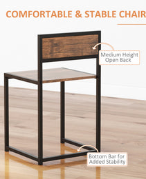 3-Piece Industrial Dining Table Set for 2, Kitchen Table and Chairs, Dining Room Sets for Small Spaces, Rustic Brown