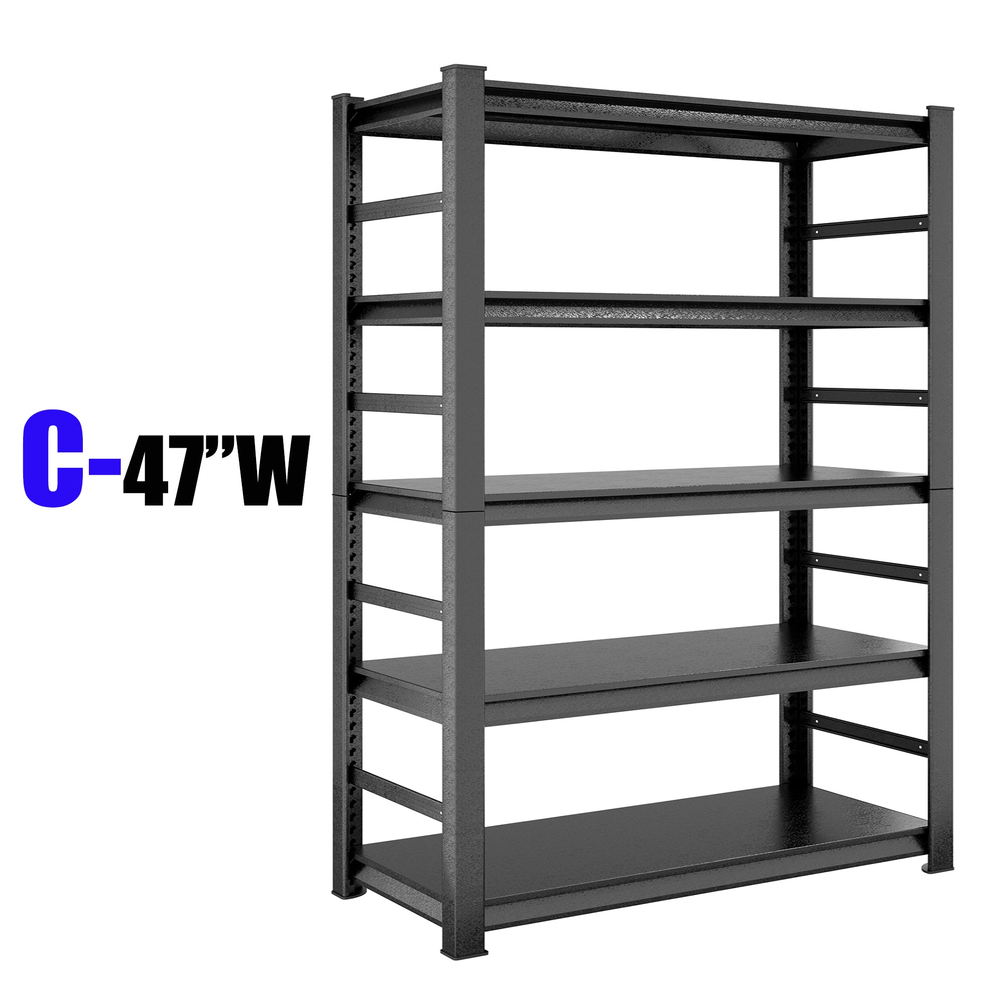 Storage Shelves 5 Tier Heavy Duty Metal Shelving Unit Adjustable Shelving Units And Storage Rack Kitchen Garage Shelf H72 X W47.2 X D23.6