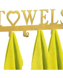Metal Wall-Mounted Towel Hook,6-Hook Space-Saving Storage With Sturdy Row Design