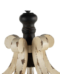 Farmhouse Chandelier, Dilapidated White Chandelier French Country Wood Chandelier