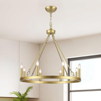 35" Gold Chandeliers for Dining Room Light Fixture Brass Chandelier