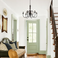 Vintage Orb Oil Rubble Black Chandelier for Dining Room