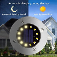 Solar Buried Ground Lights, 8/20 LED Waterproof Underground Deck Spot Outdoor Garden Pathway Driveway Landscape Decor Spotlight