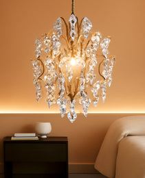 Crystal Chandeliers Pendant Light Brass Finish 13In
