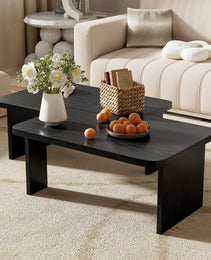 U-Can Modern Minimalist Coffee Table Set, Rectangle Coffee Table With Splicing Design, Multifunctional Combination Table For Living Room