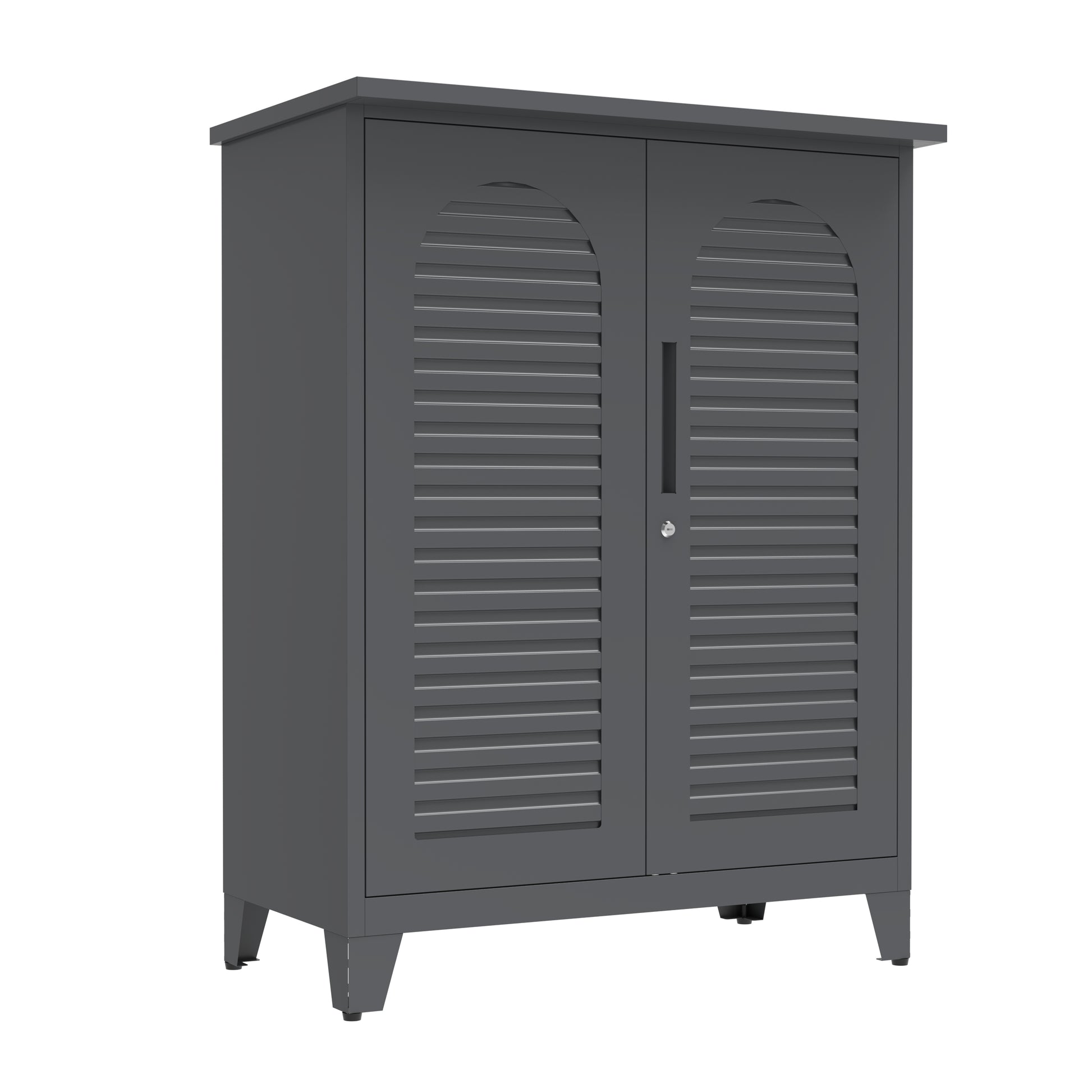 47'' Tall Metal Tool Storage Cabinet, With Ample Storage Space For Garage,Warehouse,Garden,Office, Living Room,Bathroom,Utility Room Slate