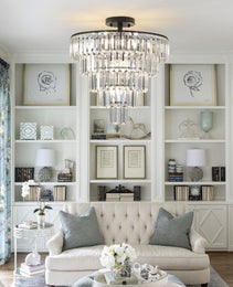 Large Black Crystal Chandelier, Contemporary Style Chandelier