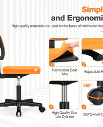 Low Back Mesh Armless Office Chair