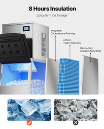 Commercial Ice Maker Storage Bin 250lbs Capacity Stainless Steel Ice Storage Bin