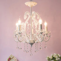 Pink Princess Room Crystal Chandeliers French Romantic Children's Room Lamps Warm Girl Bedroom Decor Children's Room Chandelier