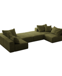Oversized Sponge Cloud Sofa,Modern Upholstered Sectional Sofa Couch Set,Modular 162 L Shaped Sectional Living Room Sofa Set With 6 Pillows,Free Combination Sofa Couch For Living Room,BedroomWF055