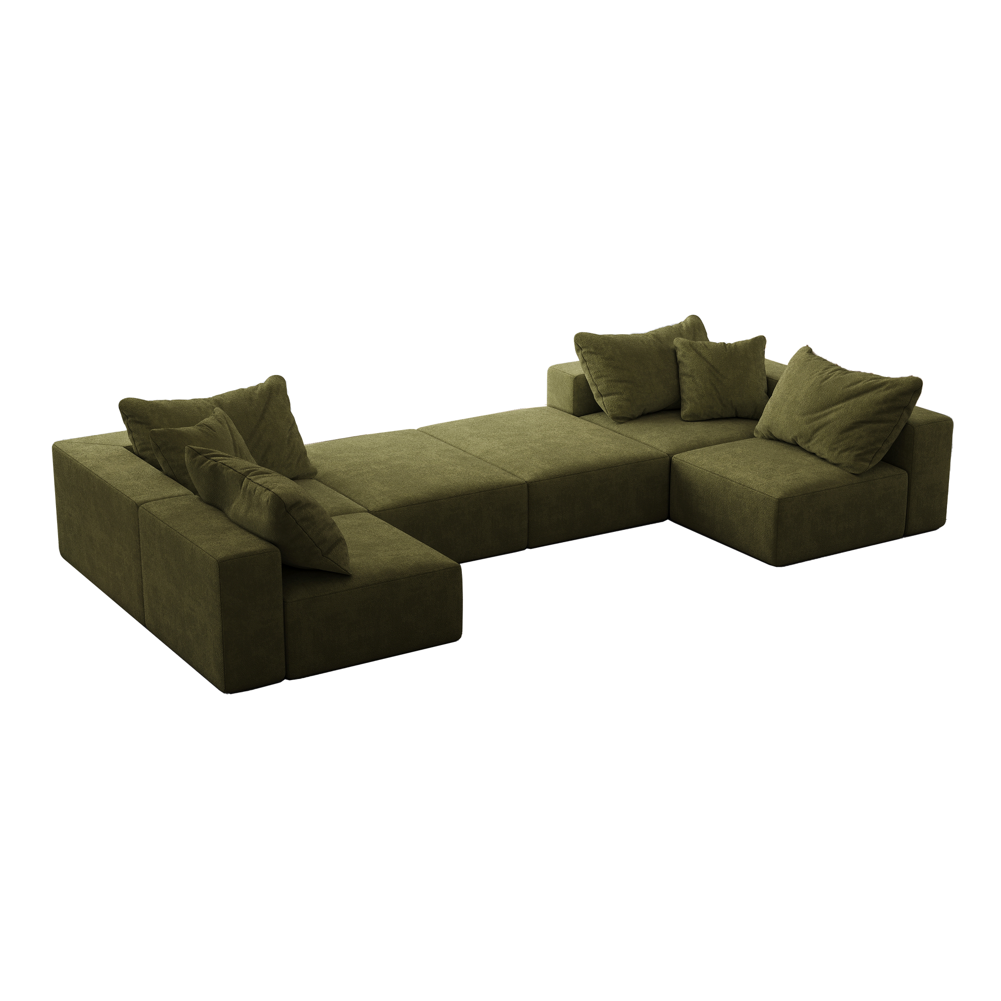 Oversized Sponge Cloud Sofa,Modern Upholstered Sectional Sofa Couch Set,Modular 162 L Shaped Sectional Living Room Sofa Set With 6 Pillows,Free Combination Sofa Couch For Living Room,BedroomWF055