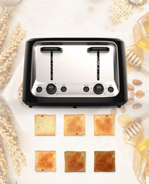 1500W High-Power 4-Slice Toaster – Family-Sized Efficiency with 6 Browning Levels