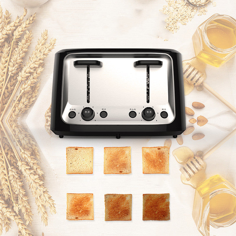 1500W High-Power 4-Slice Toaster – Family-Sized Efficiency with 6 Browning Levels