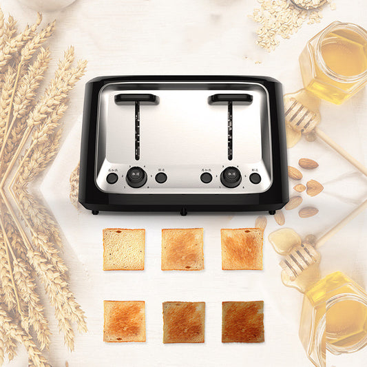 1500W High-Power 4-Slice Toaster – Family-Sized Efficiency with 6 Browning Levels