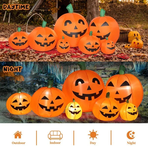 LED String Lights 7pcs Pumpkin Inflatable Halloween Decoration - CJDS - FC