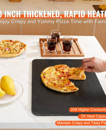 Pizza Steel, 20' X 14' X 3/8' Pizza Steel Plate For Oven, Pre-Seasoned Carbon Steel Pizza Baking Stone With 20X Higher Conductivity, Heavy Duty Rustproof Pizza Pan For Outdoor Grill, Indoor Oven