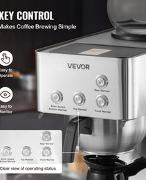 4-Station Commercial Coffee Brewer – 6-Minute Rapid Brew with Quad Warming Plates & 4 Carafes