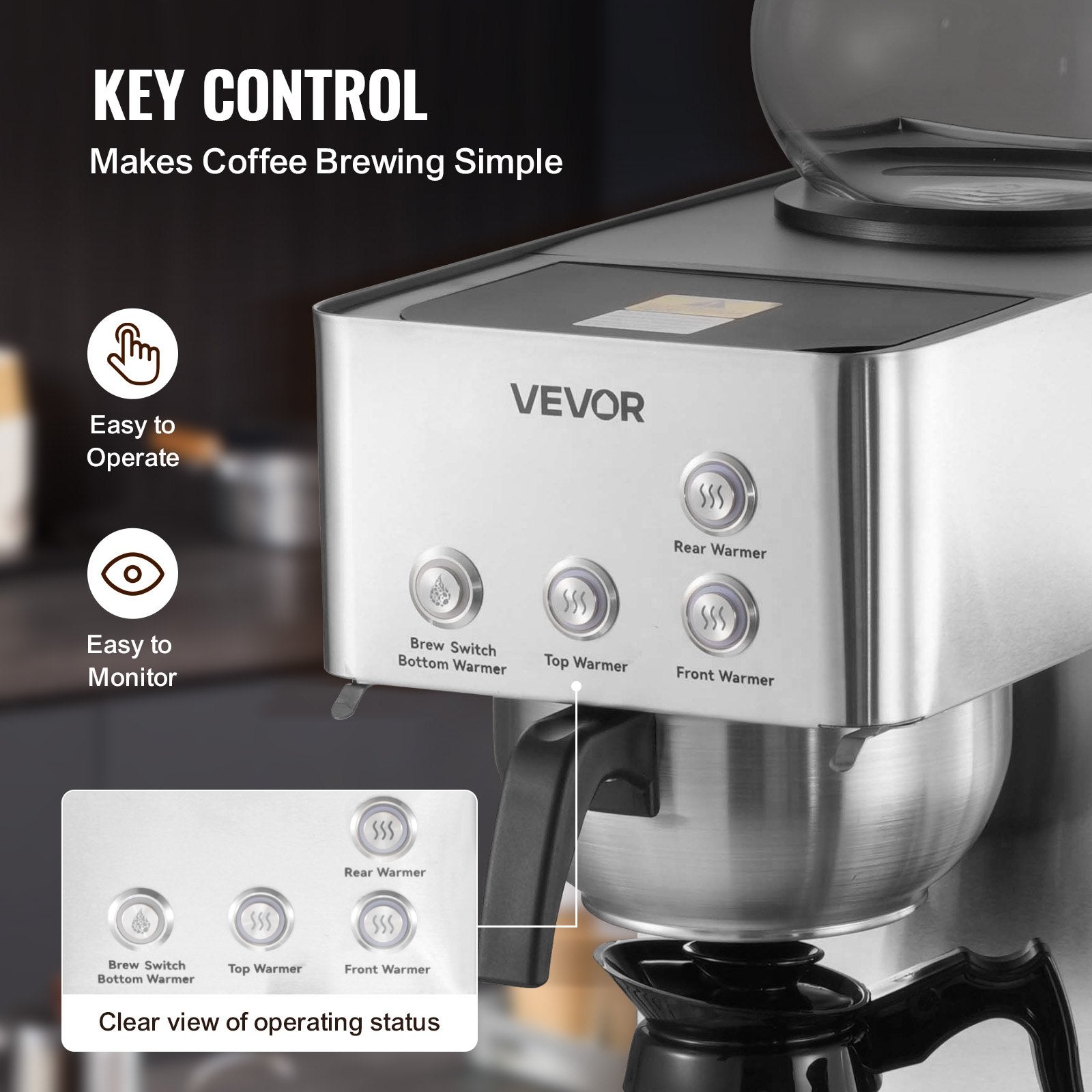 4-Station Commercial Coffee Brewer – 6-Minute Rapid Brew with Quad Warming Plates & 4 Carafes