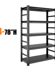 Storage Shelves 5 Tier Heavy Duty Metal Shelving Unit Adjustable Shelving Units And Storage Rack Kitchen Garage Shelf H78 X W47.2 X D18