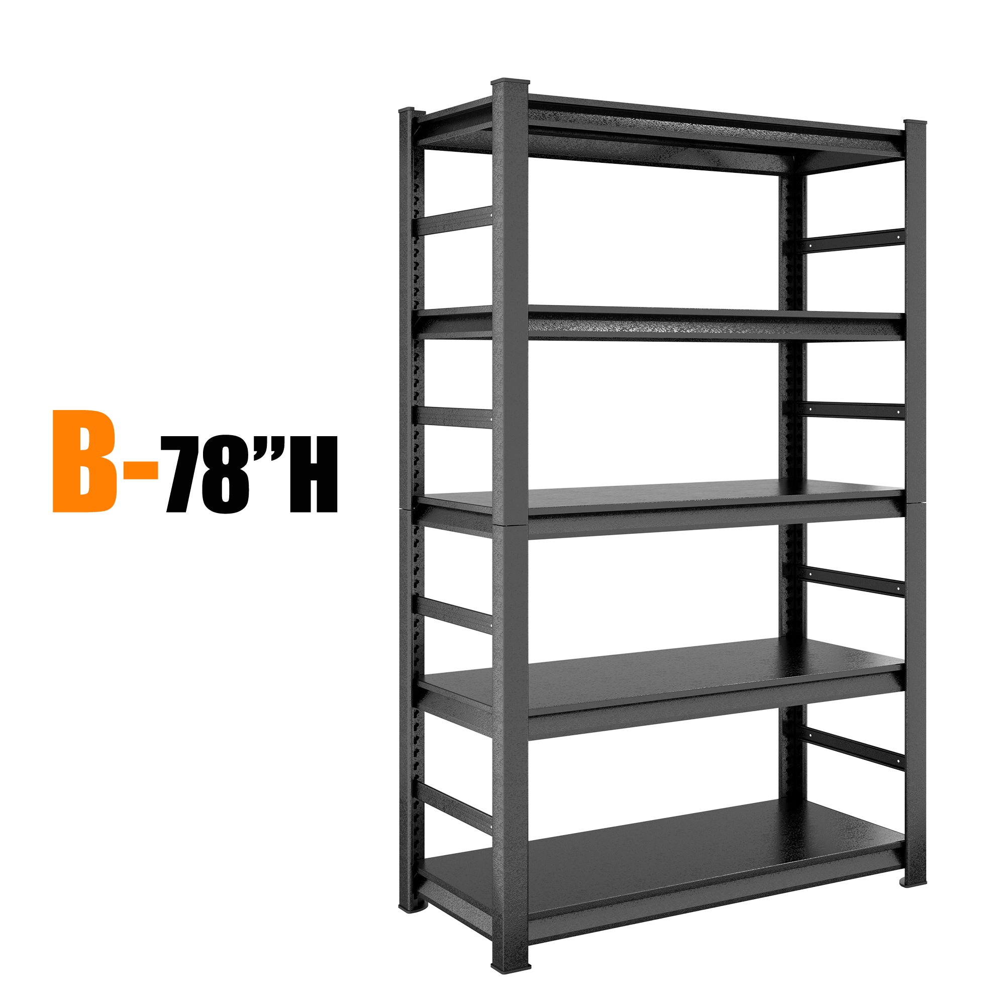 Storage Shelves 5 Tier Heavy Duty Metal Shelving Unit Adjustable Shelving Units And Storage Rack Kitchen Garage Shelf H78 X W47.2 X D18