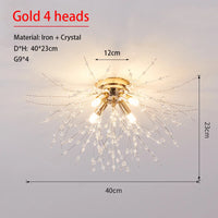 Dandelion Crystal Chandelier Nordic Modern Living Room Dining Room Bedroom Ceiling Light Room Light Fireball Decorative Light