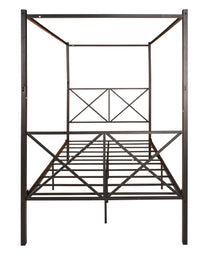 Metal Canopy Bed Frame, Platform Bed Frame With X Shaped Frame Full Black