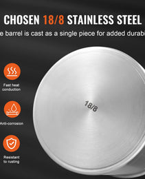 Stainless Steel Stockpot, 42 Quart Large Cooking Pots, Multipurpose Cookware Sauce Pot With Lid & Handle, Heavy Duty Commercial Grade Stock Pot, Sanding Treatment, For Large Groups Events Silver
