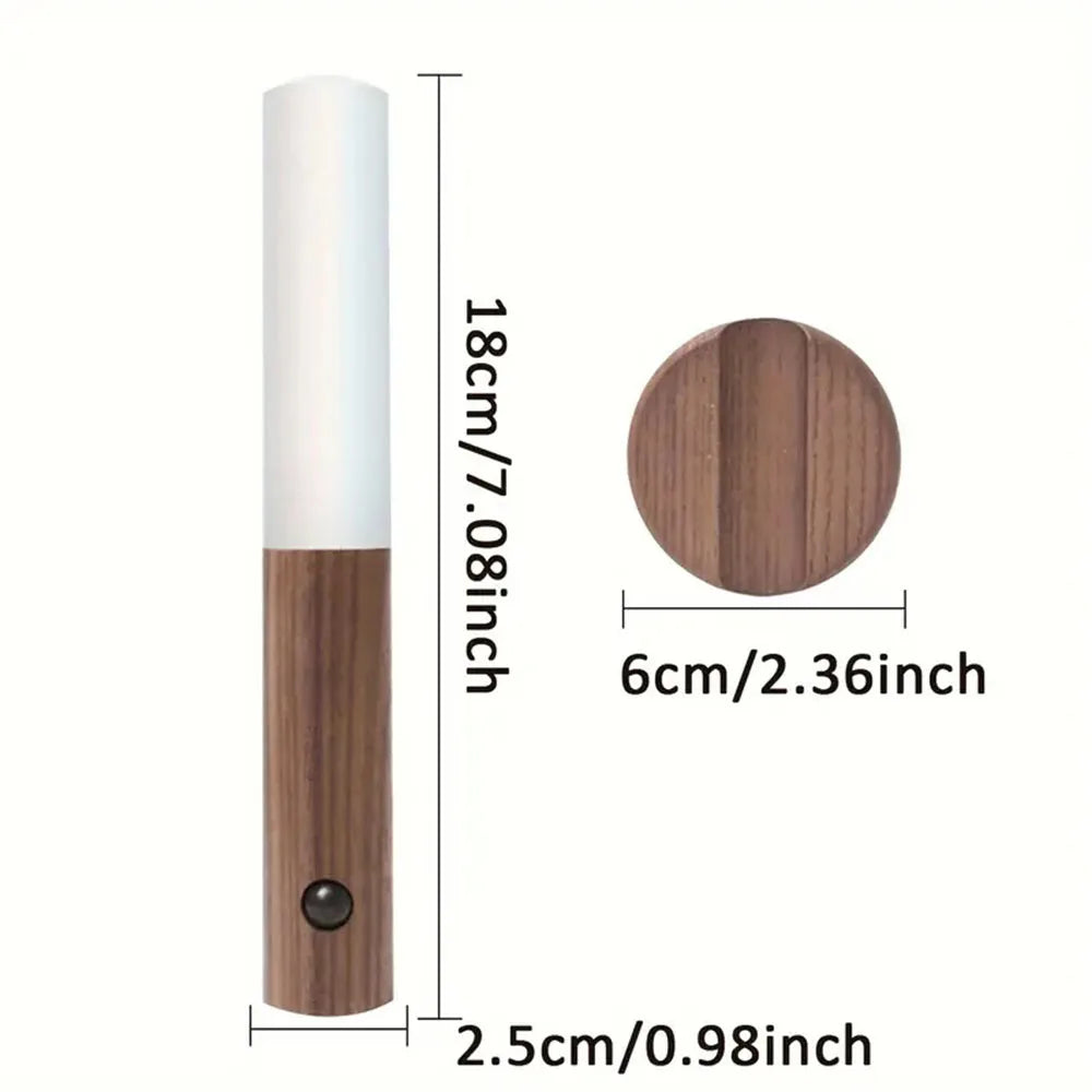 Rechargeable Wall Sconces Magnetic Night Light Motion Sensor Night Lights Wooden Wall Lighting for Bedroom Stair