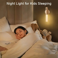 LED Rechargeable Magnetic Wall Lamp Smart Motion Sensor Night Light Portable for Hallway Bedroom Stairs Bathroom Cabinets Decor