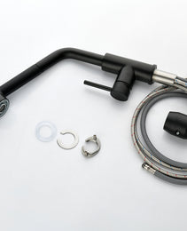 Stainless Steel Matte Black Single Handle Pull Out Spray, Kitchen Faucet