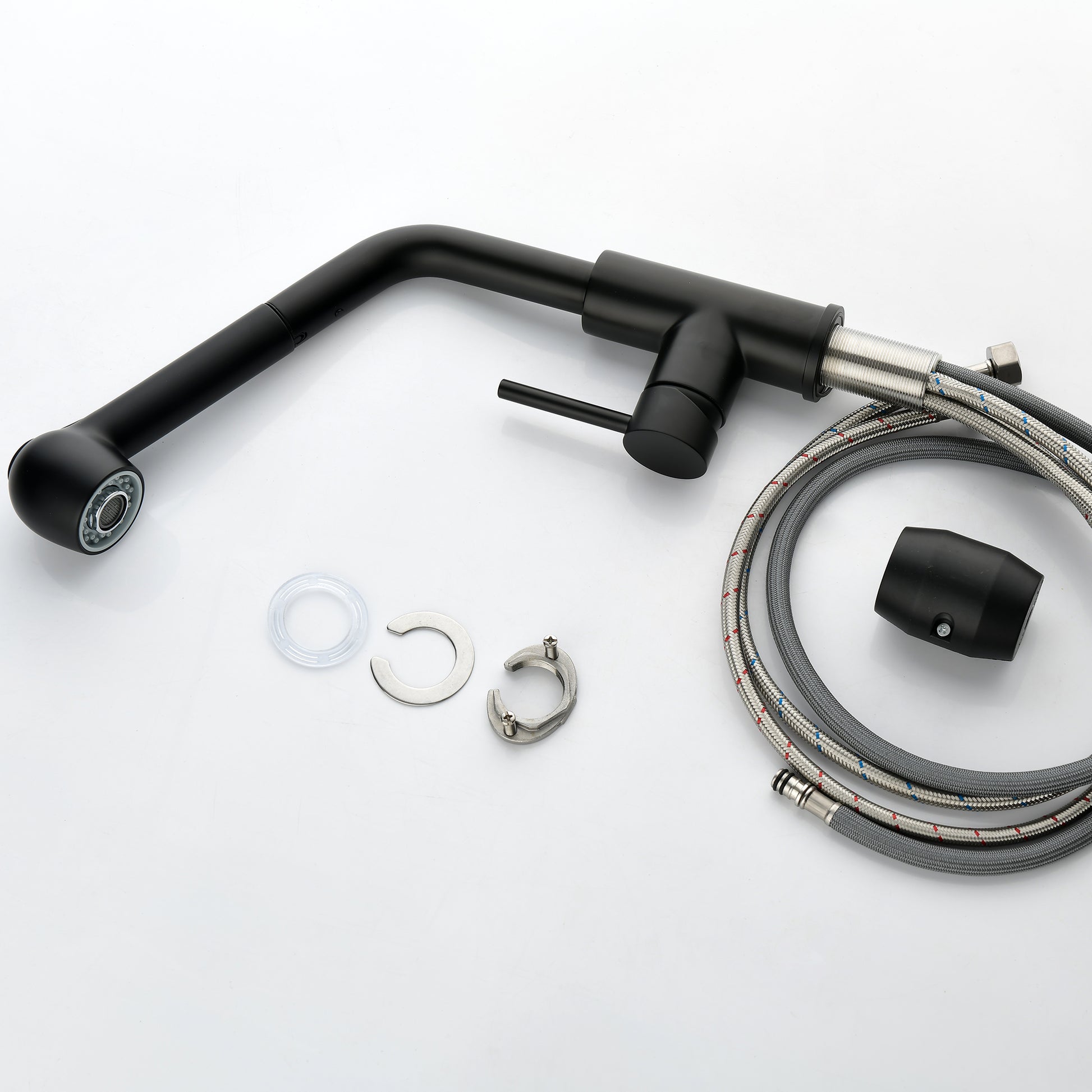 Stainless Steel Matte Black Single Handle Pull Out Spray, Kitchen Faucet