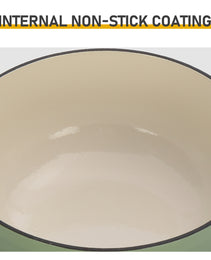 Cast Iron 6QT Cookware Gradient Green With Two Silicone Gloves Enameled Pot