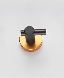 Round Base Wall Hanging Hook With Screws- Black Gold Hook