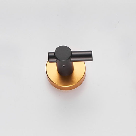 Round Base Wall Hanging Hook With Screws- Black Gold Hook