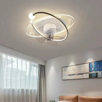 2025 Living Room Ceiling Fan Light Led Shake Head Electric Fan Pendant Lamp Stars Sky Bedroom Intelligent Remote Control Pendant