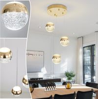 Crystal Pendant Light for Kitchen Island,Small Chandelier Lights Fixture, Hanging Lighting Ceiling Light Fixture Modern Adjustable Pendant Lighting for Dining Room Bedroom