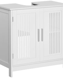 Bathroom Under Sink Cabinet Vanity Unit with Adjustable Shelf Space Saver, White